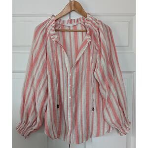 Olivalicious Striped Boho Hemp Pullover Top